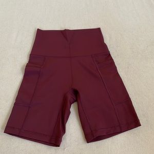 Red XS Aerie Offline Goals Pocket Bike Shorts